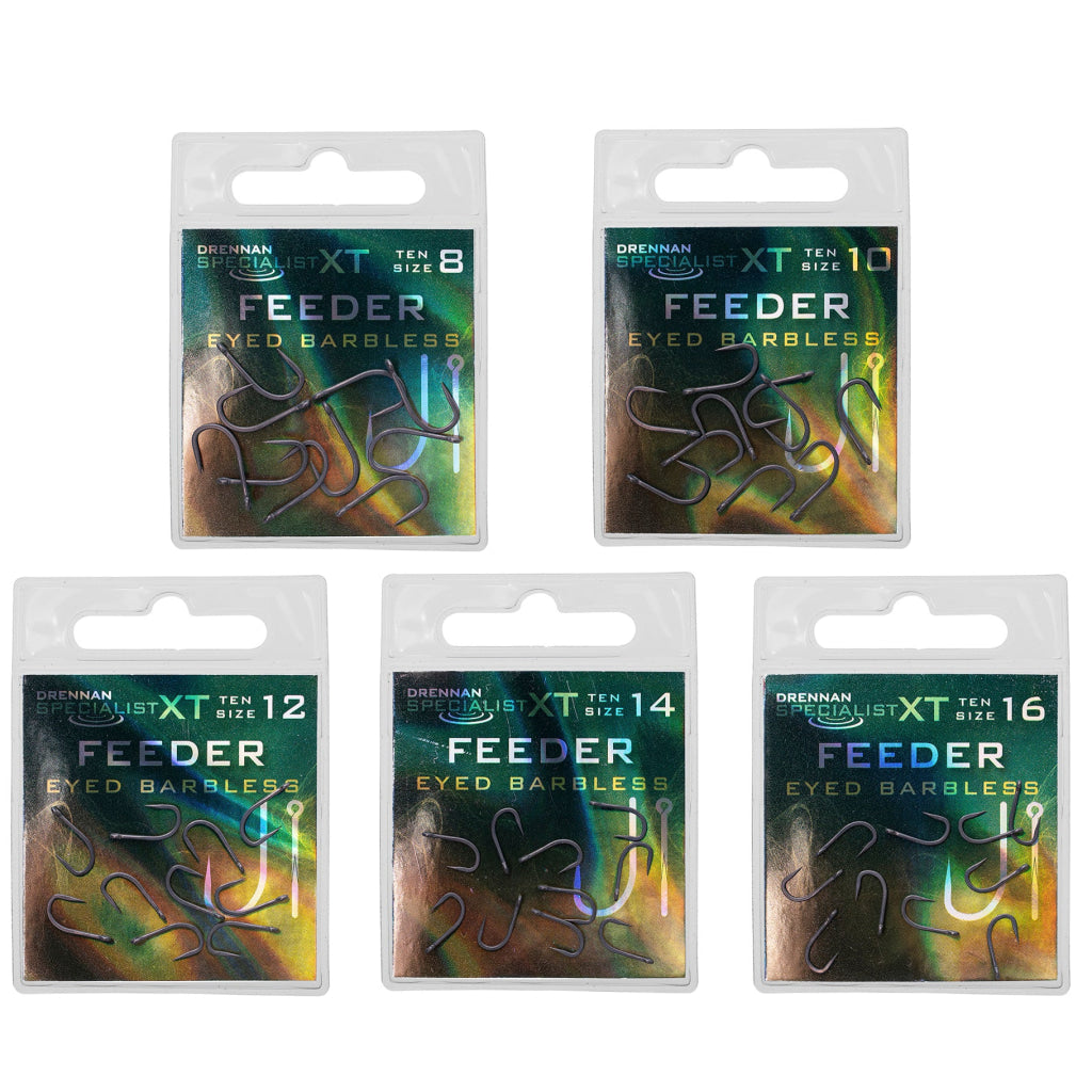Ganci Drennan Specialist XT Occhiellati Senza Ardiglione - Tutte Le Taglie Disponibili