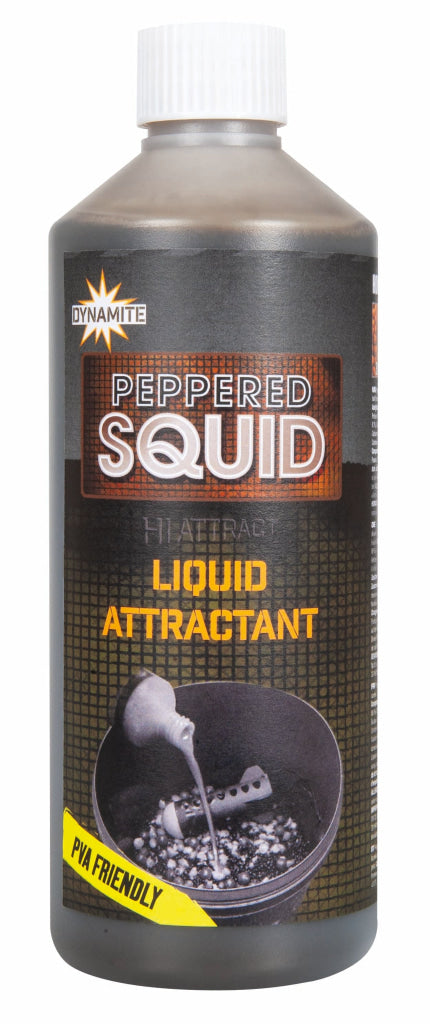 Dynamite Baits Peppered Squid Liquid Attractant 500lm Liquids