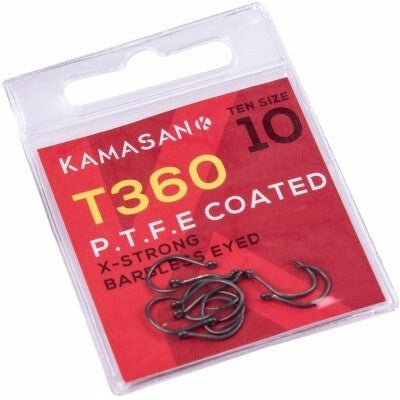 Kamasan T360 Eyed Barbless Hooks Hooks