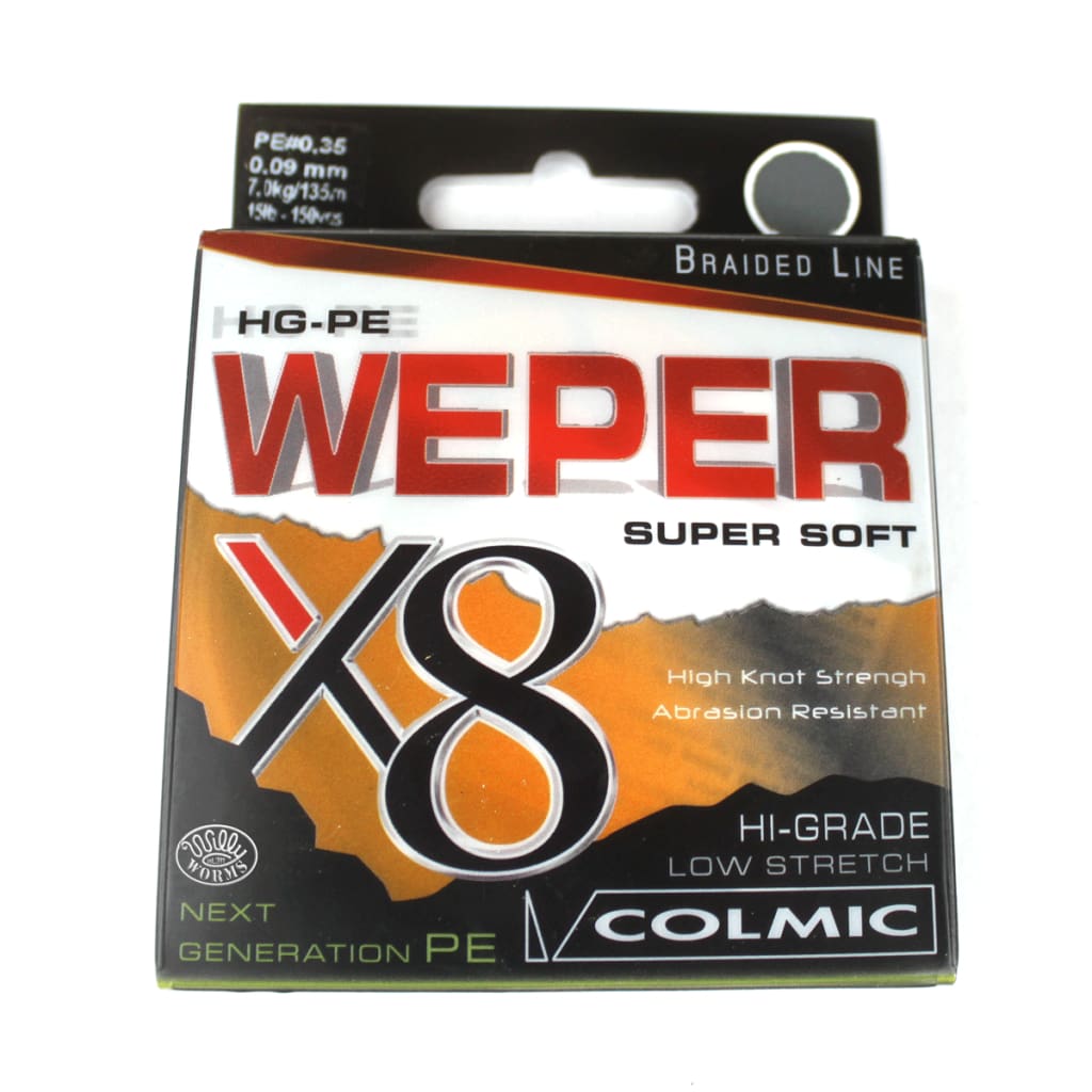 Colmic Weper Grey Super Soft Braided Line - 150Yd Colmic Terminal Tackle Line Match & Coarse