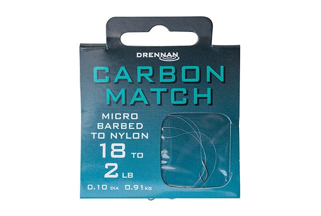 Drennan Carbon Match Micro Barbed Hooks To Nylon Hooks
