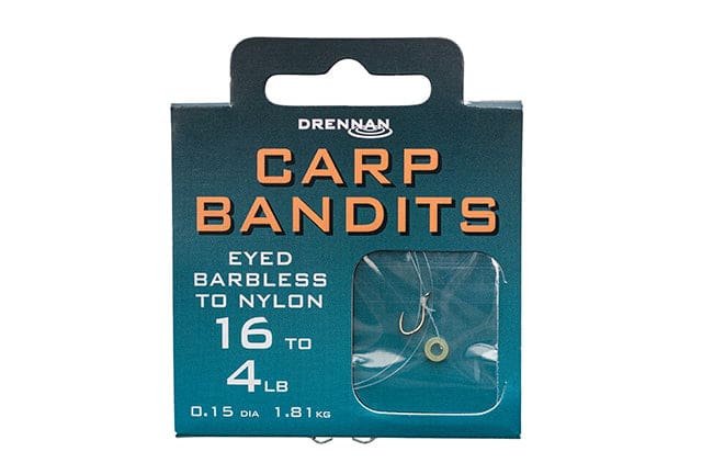 Drennan Carp Bandits Barbless Hooks To Nylon Hooks