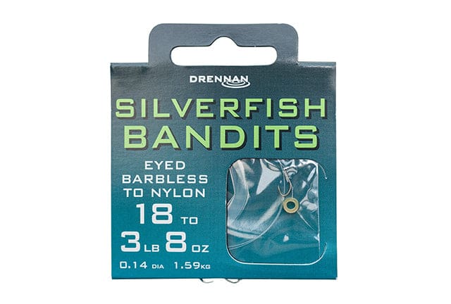 Drennan Silverfish Bandits Barbless Hooks To Nylon Hooks