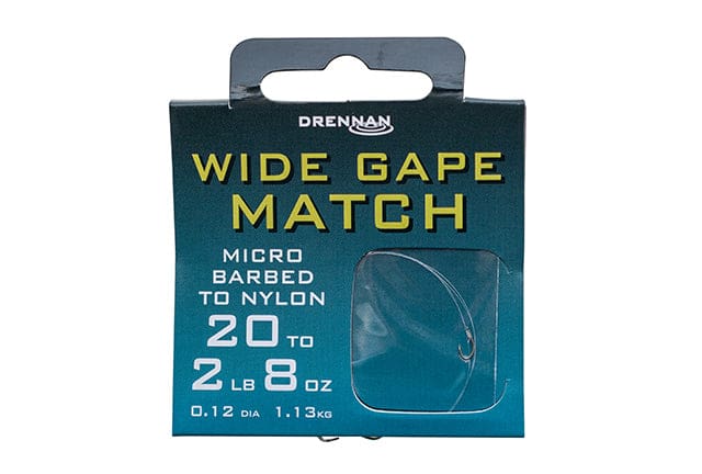 Drennan Wide Gape Match Micro Barbed Hooks To Nylon Hooks