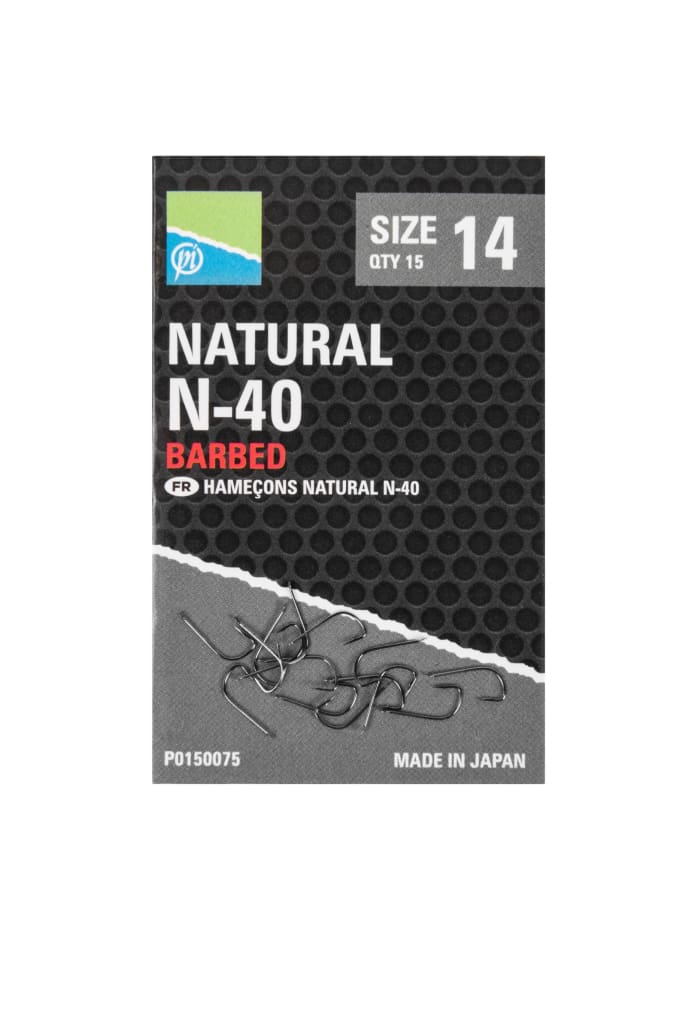 Preston Natural N-40 Hooks Barbed Hooks
