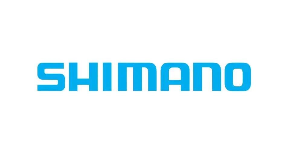 Blue shimano logo on white background