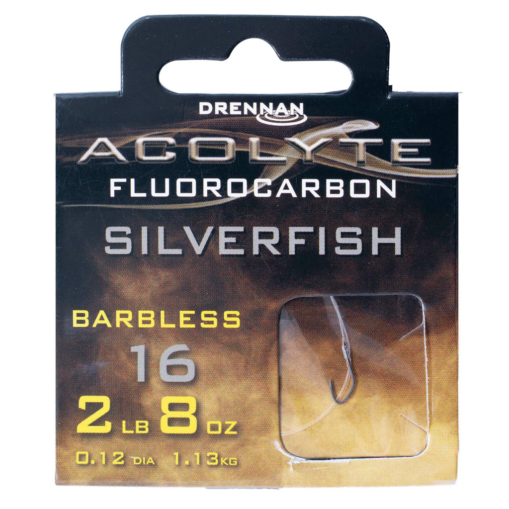Drennan Acrolyte Silverfish Barbless - Hooks to Fluorocarbon 16 to 2lb 8oz Hooks