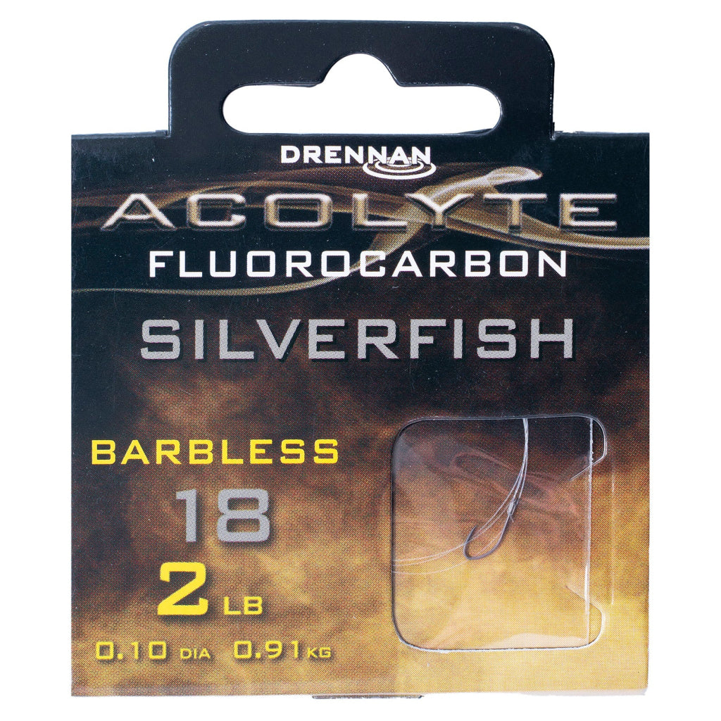 Drennan Acrolyte Silverfish Barbless - Hooks to Fluorocarbon 18 to 2lb Hooks