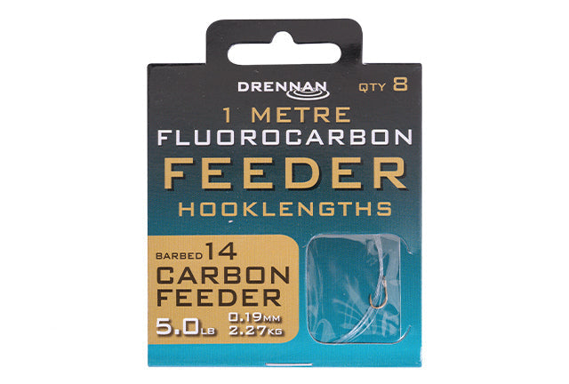 Drennan Carbon Feeder Fluorocarbon Feeder Micro Barbed Rig 1m Hooks