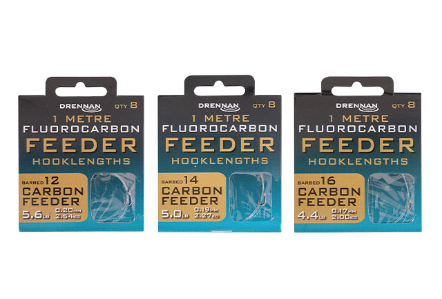 Drennan Carbon Feeder Fluorocarbon Feeder Micro Barbed Rig 1m Hooks