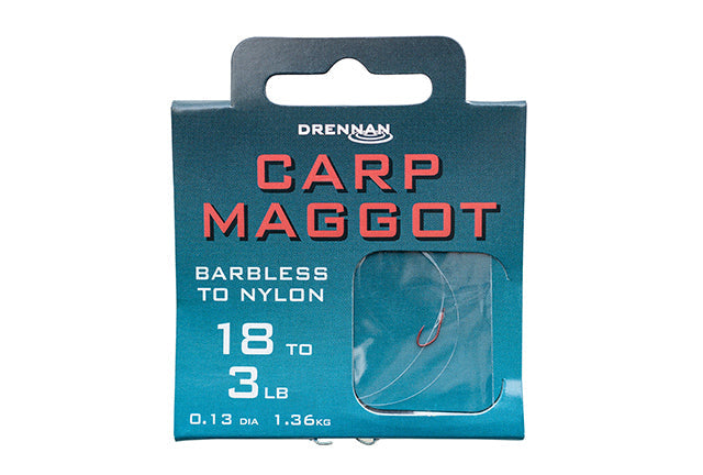 Drennan Carp Maggot Barbless Hooks To Nylon – Willy Worms