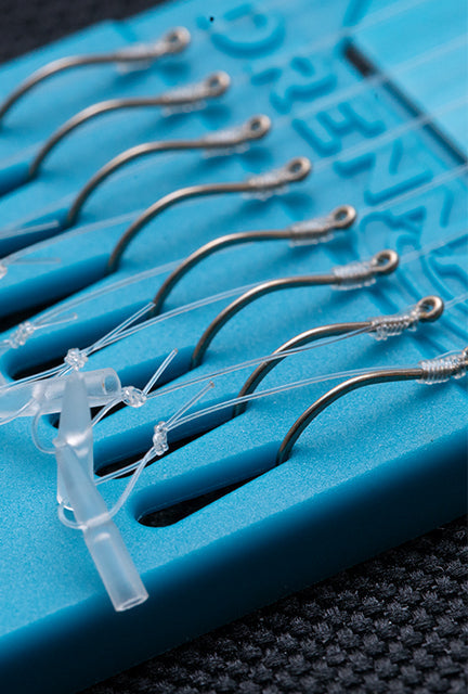 Drennan Carp Pushstops Plate 6 Barbless Hooks to Nylon Hooks