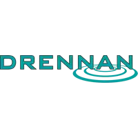 Drennan logo on black background.
