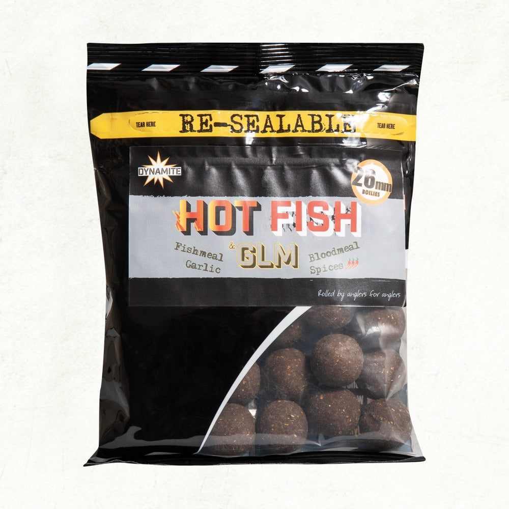 NEW Dynamite Baits Hot Fish & GLM - 26mm Boilies 1kg