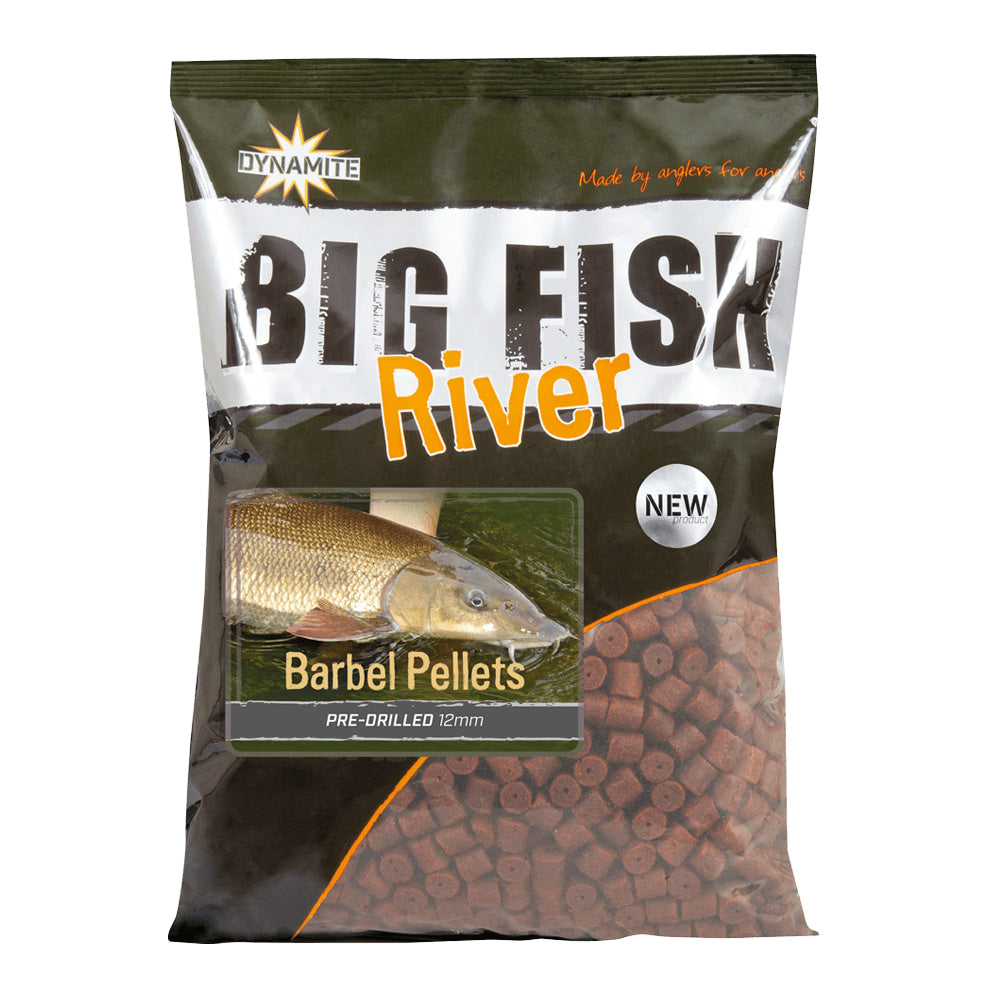 Dynamite Big Fish River Barbel Pre-Drilled Pellets 12mm 1.8kg Pellets