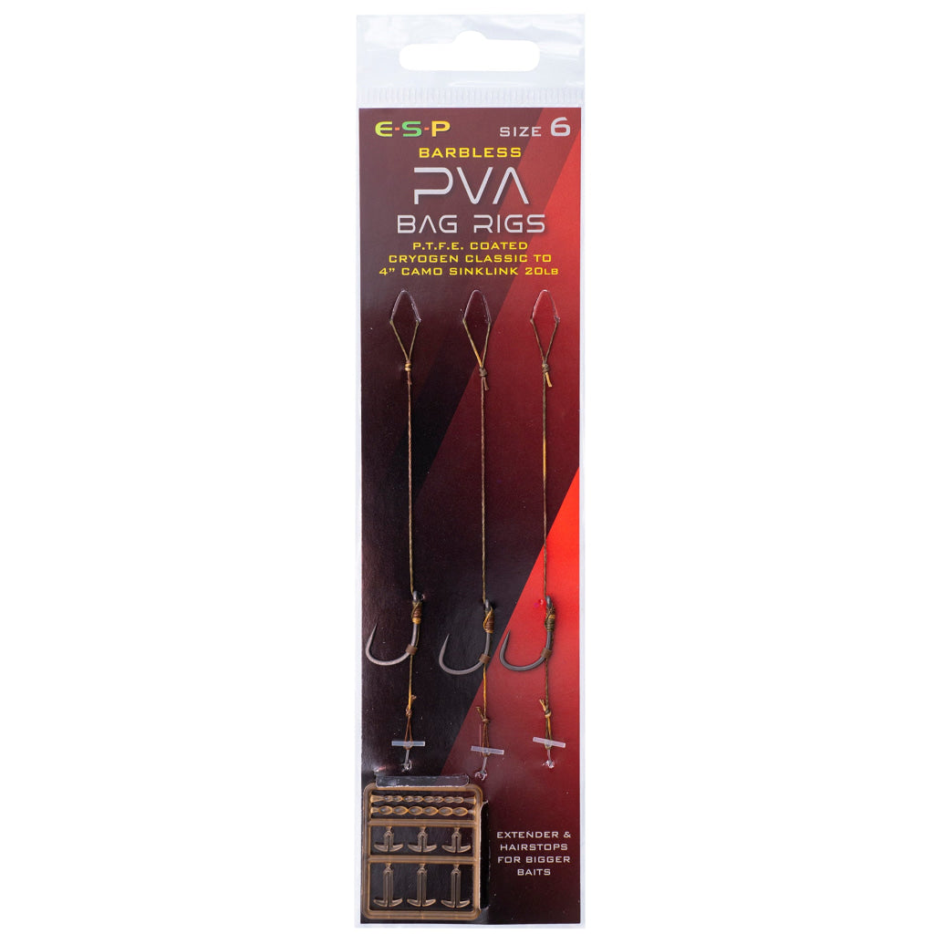 ESP PVA Bag Rigs Barbless / Size 6 to 20lb Ready Tied Rigs