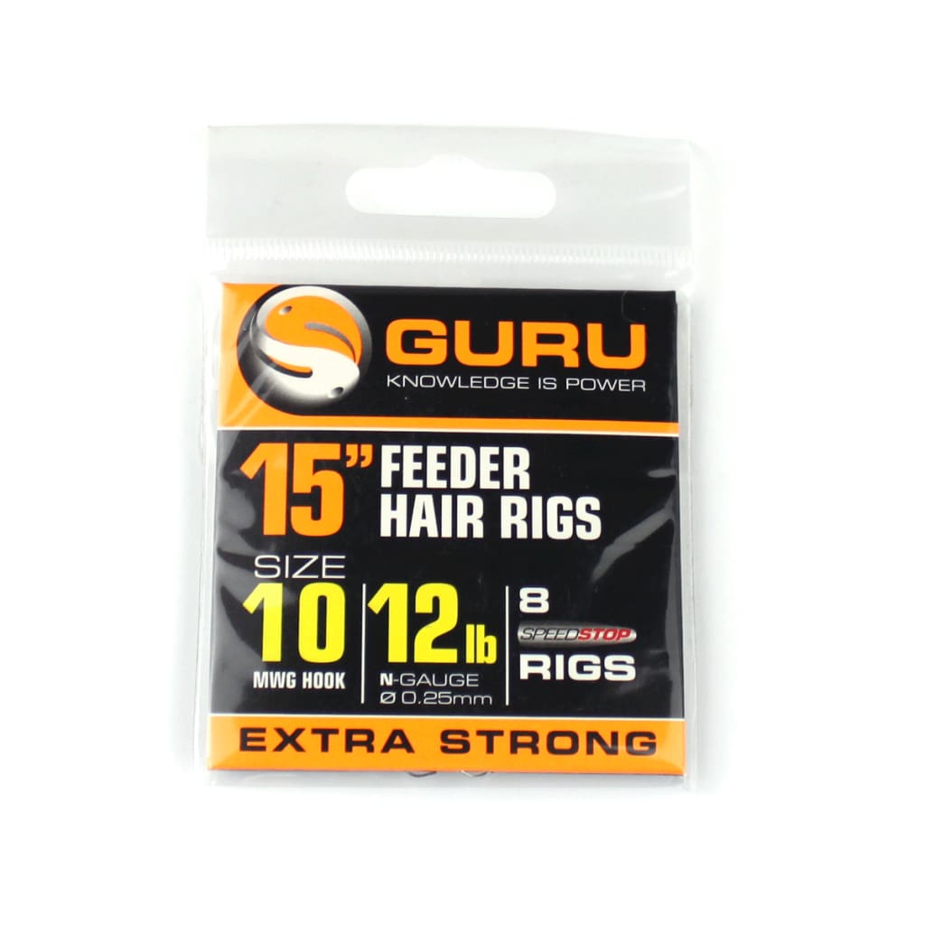 Guru Method Hair Rigs with Speed Stops 4 / 10 to 12lb Nylon Hooks