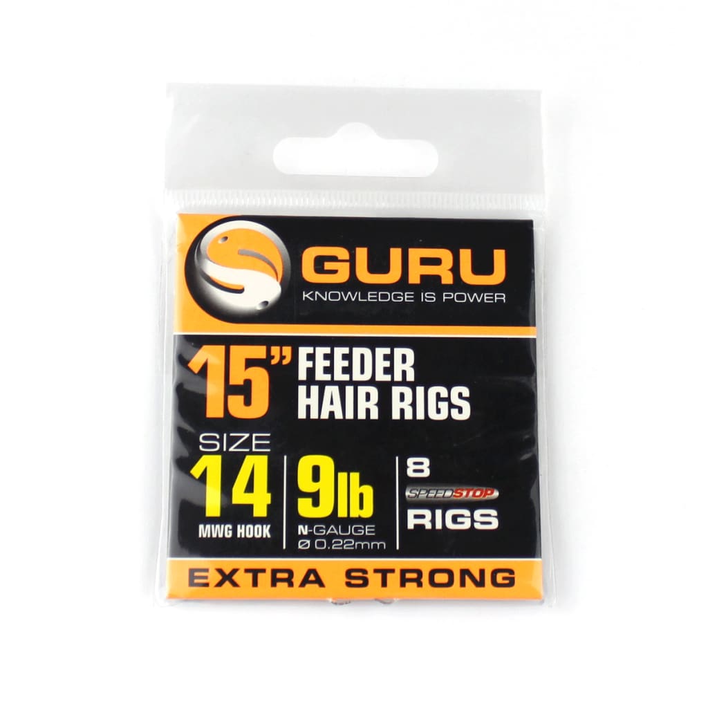 Guru Method Hair Rigs with Speed Stops 4 / 14 to 9lb Nylon Hooks