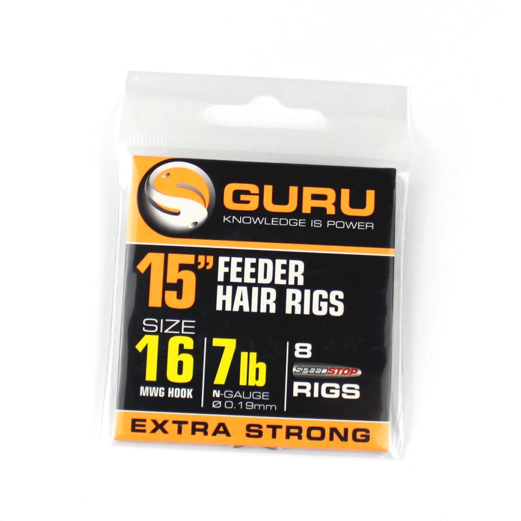 Guru Method Hair Rigs with Speed Stops 4 / 16 to 7lb Nylon Hooks