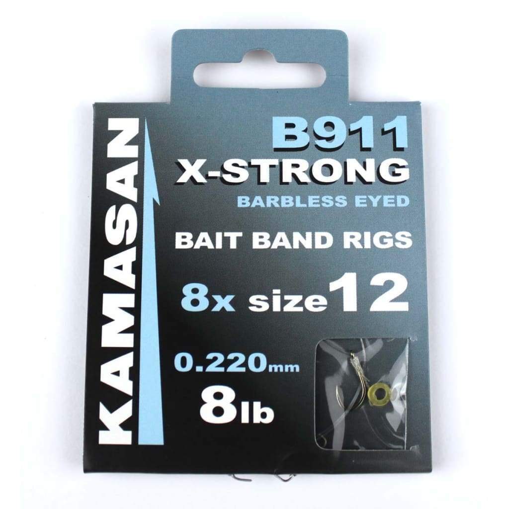 Kamasan B911 EX X-Strong Barbless Eyed Bait Band Rigs 12 / 8lb (3.63kg) Hooks