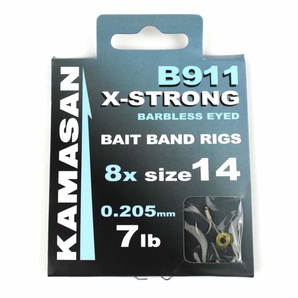 Kamasan B911 EX X-Strong Barbless Eyed Bait Band Rigs 14 / 7lb (3.17kg) Hooks