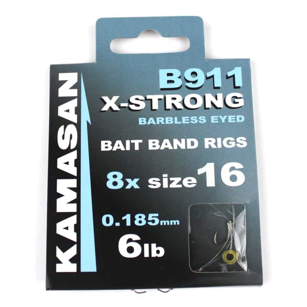Kamasan B911 EX X-Strong Barbless Eyed Bait Band Rigs 16 / 6lb (2.72kg) Hooks