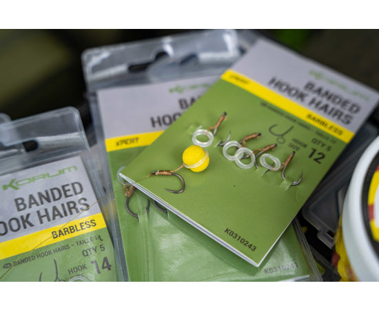 banded fishing hooks Korum Banded Hook Hairs – Willy Worms