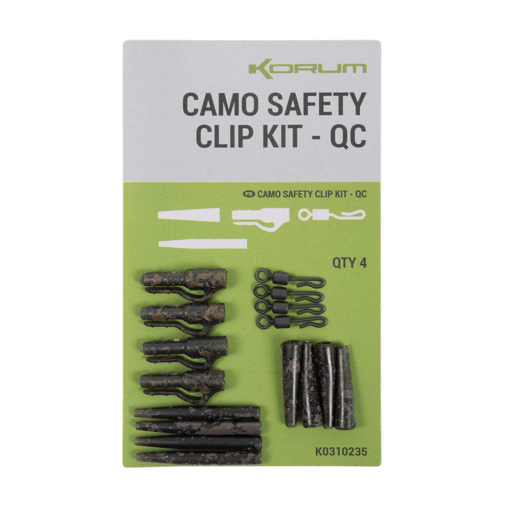 Korum Camo Safety Clip Kit - QC Swivels & Clips