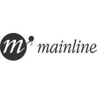 Mainline logo design with a lowercase ’m’ in black and white.