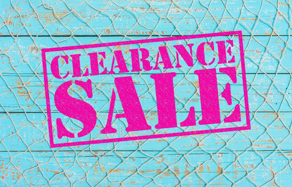 Pink clearance sale stamp.