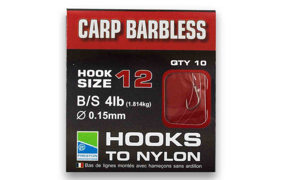 Preston Barbless Carp Hooks To Nylon – Willy Worms