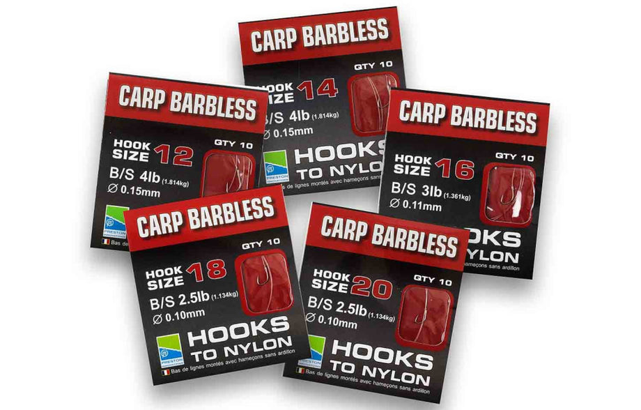 carp fishing hooks to nylon Preston Barbless Carp Hooks To Nylon – Willy Worms