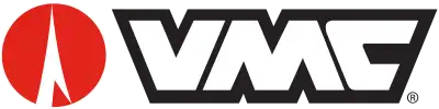 Red circular logo with white arrow design, popular brand vmc.