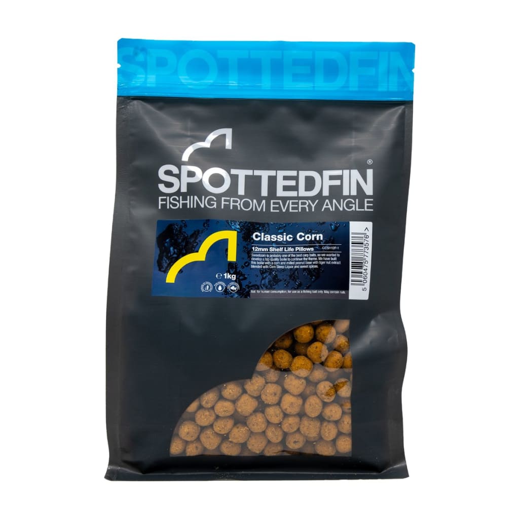 Spotted Fin - Shelf Life Boilies Classic Corn / 12mm Pillows / 1kg