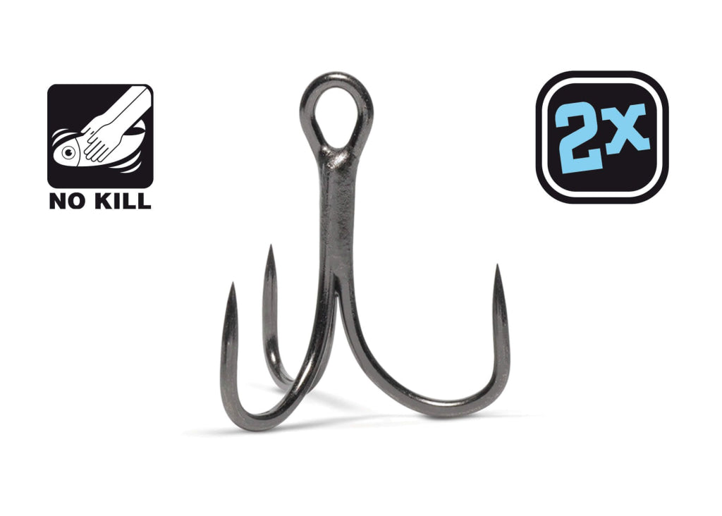 VMC - 7554B 2X-Strong Inline Treble Hooks (Barbless) Hooks