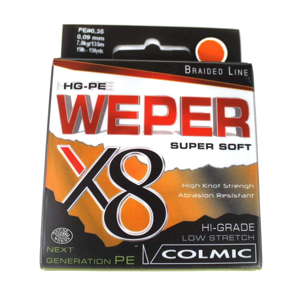 Colimc Weper Orange Super Soft Braided Line - 150Yd Colmic Terminal Tackle Line Match & Coarse