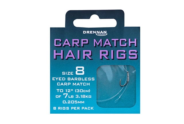 Drennan Carp Match Hair Rigs Eyed Barbless Hooks To Nylon Hooks