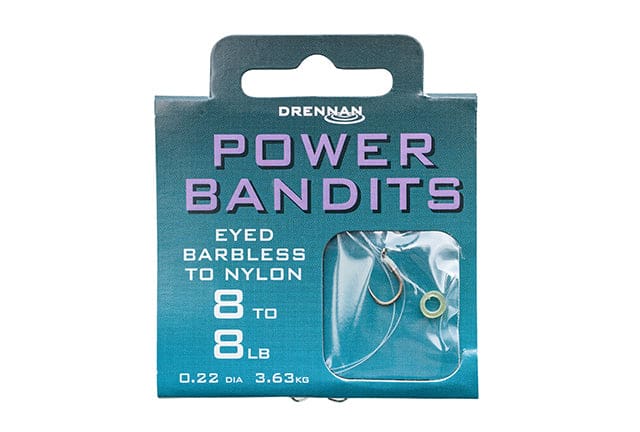 Drennan Power Bandits Barbless Hooks To Nylon Hooks