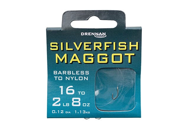 Drennan Silverfish Maggot Barbless Hooks To Nylon