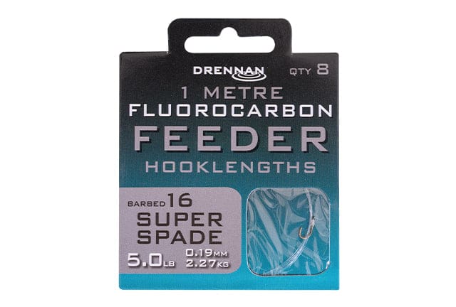Drennan Super Spade Fluorocarbon Feeder Micro Barbed Rig 1m Hooks
