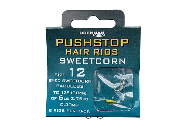 Drennan Sweetcorn Pushstop Eyed Barbless Hair Rigs Hooks