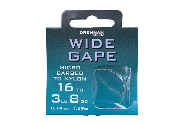 Drennan Wide Gape Micro Barbed Hooks To Nylon Hooks