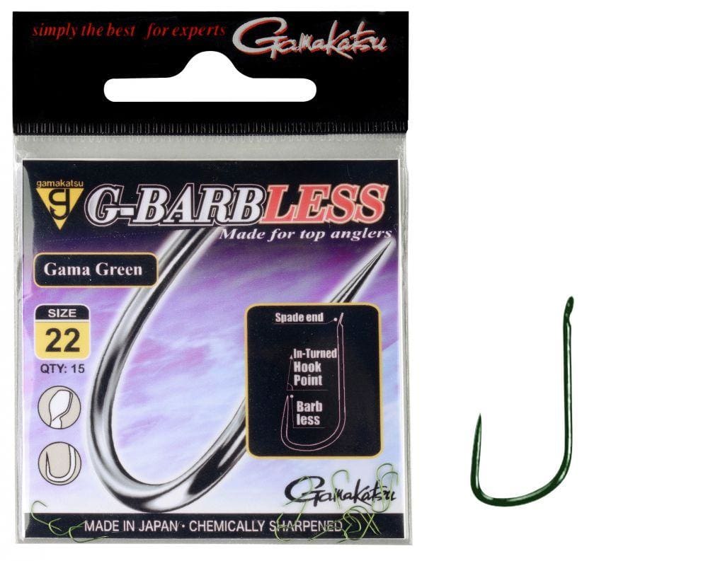Gamakatsu G-Barbless Gama Green Hook – Willy Worms