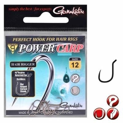 Gamakatsu Power Carp Hair Rigger Hooks Barbless - 12