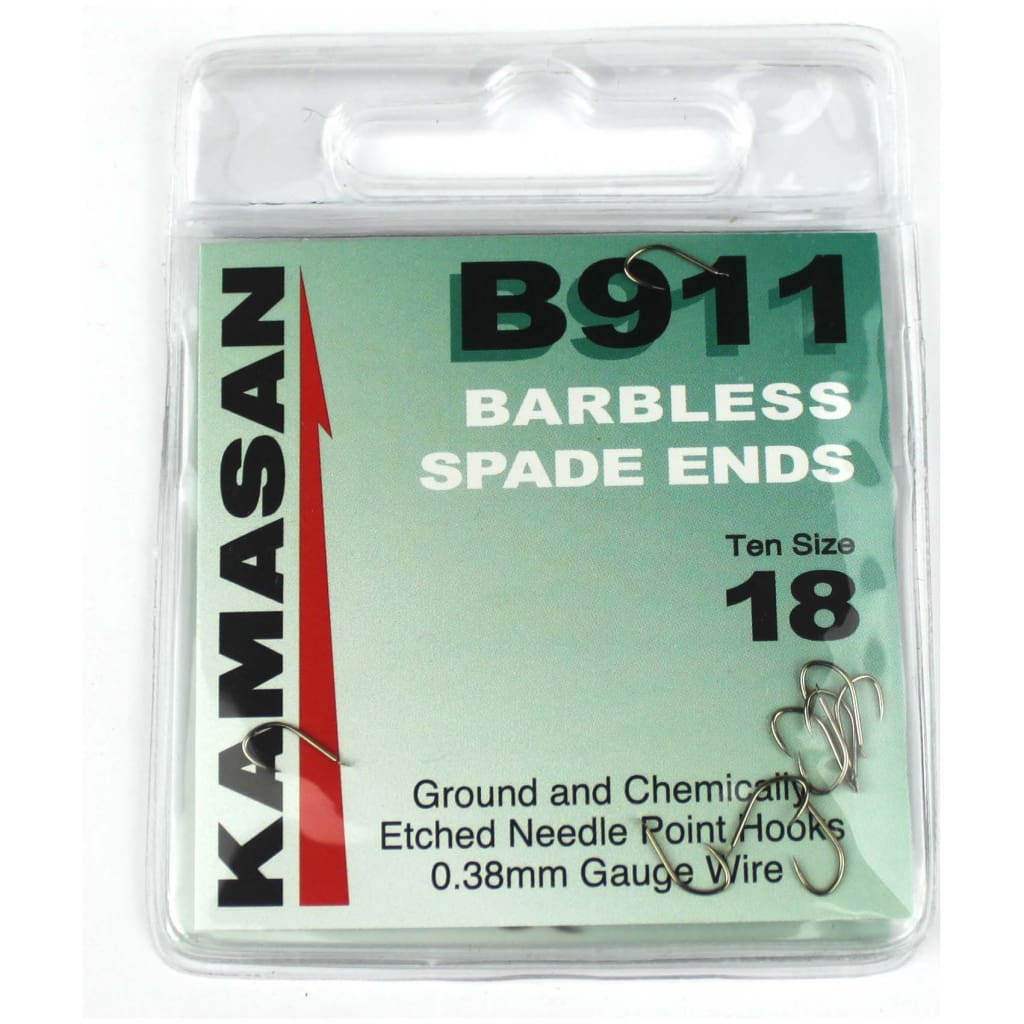 Kamasan B911 Spade Barbless Hooks 18 Hooks