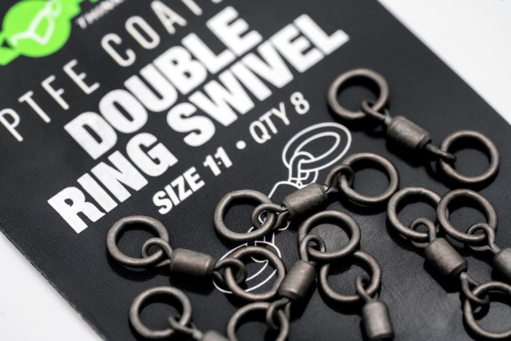 Korda PTFE Double Ring Swivel 11 Swivels & Clips