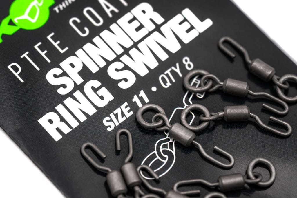 Korda PTFE Spinner Ring Swivel 11 Swivels & Clips